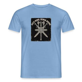 Germanic Medieval Sword Axe - Men's T-Shirt - carolina blue - Front - AI Model Male 178 light (178cm)