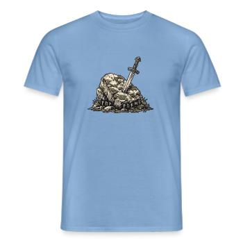Germanen Schwert Stein - Männer T-Shirt - Carolina Blue - Vorne - AI Model Male 178 light (178cm)