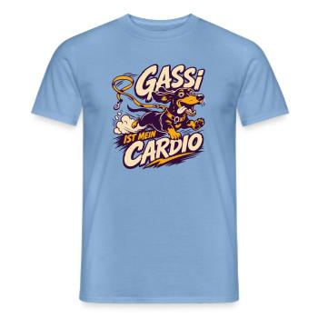 Gassi Ist Mein Cardio – Hundelust - Männer T-Shirt - Carolina Blue - Vorne - AI Model Male 178 light (178cm)