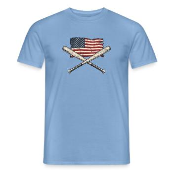 USA Flag Baseball - T-shirt homme - carolina blue - Devant - AI Model Male 178 light (178cm)