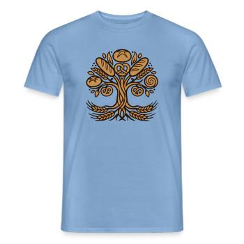 Logo du pain bretzel de l’arbre de vie - T-shirt homme - carolina blue - Devant - AI Model Male 178 light (178cm)