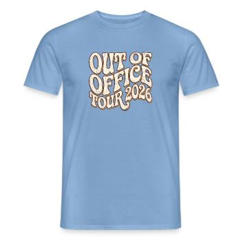 Out Of Office Tour - Men's T-Shirt - carolina blue - Front - AI Model Male 178 light (178cm)