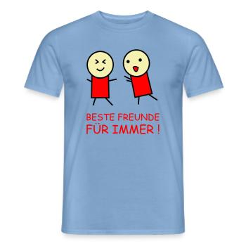 Beste Freunde Für Immer Duo - Männer T-Shirt - Carolina Blue - Vorne - AI Model Male 178 light (178cm)