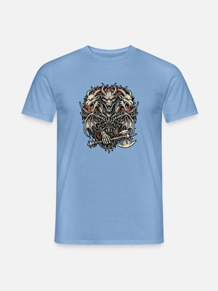 Heavy Metal Drachen Axt Dämon - Männer T-Shirt - Carolina Blue
