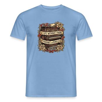 Piano Liebhaber Retro Vintage - Männer T-Shirt - Carolina Blue - Vorne - AI Model Male 178 light (178cm)