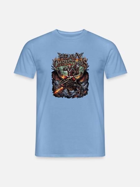 Heavy Metal Christmas Dämon - Männer T-Shirt - Carolina Blue