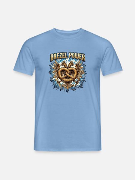Bayern Brezel Power - Männer T-Shirt - Carolina Blue