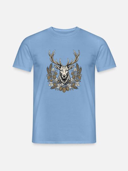 Hopfen Hirsch - Männer T-Shirt - Carolina Blue
