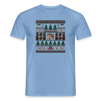Roots Reggae Weihnachten Strickdesign - Männer T-Shirt - Carolina Blue - Vorne - AI Model Male 178 light (178cm)