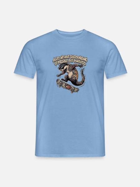 Skateboarding Otter - Männer T-Shirt - Carolina Blue