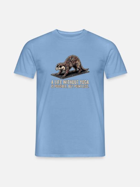Yoga Tattoo Otter - Männer T-Shirt - Carolina Blue
