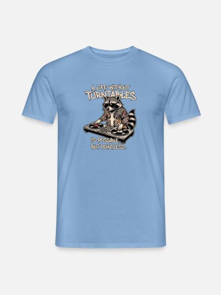 Waschbär Turntable Dj - Männer T-Shirt - Carolina Blue
