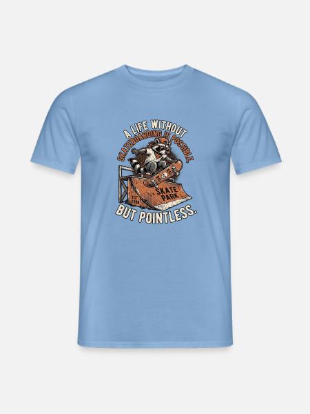 Skateboarding Waschbär - Männer T-Shirt - Carolina Blue