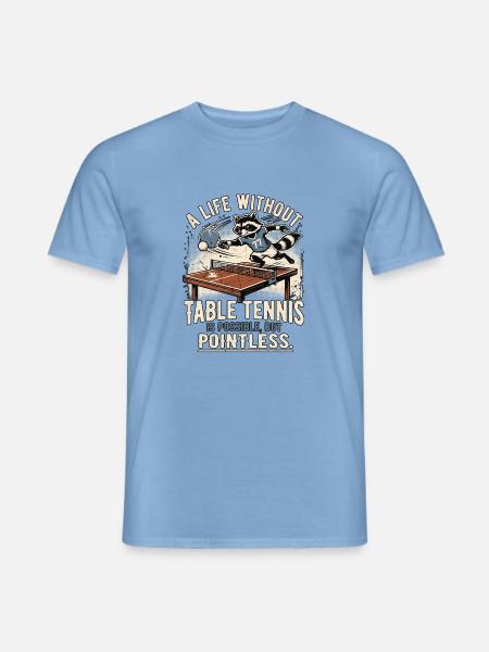 Tischtennis Waschbär - Männer T-Shirt - Carolina Blue