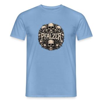 Pfälzer Death Metal Schädel - Männer T-Shirt - Carolina Blue - Vorne - AI Model Male 178 light (178cm)
