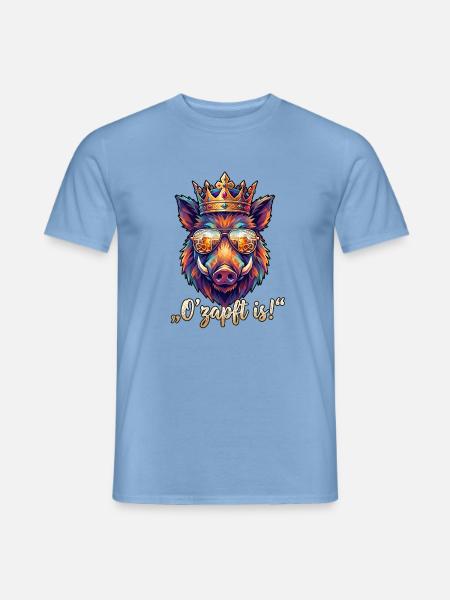 Poly Art Wildschwein O zapft is - Männer T-Shirt - Carolina Blue