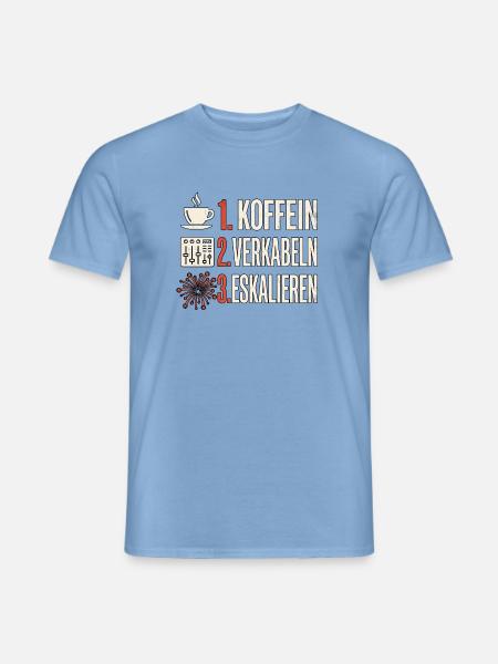 Pyro Kaffee Feuerwerk - Männer T-Shirt - Carolina Blue