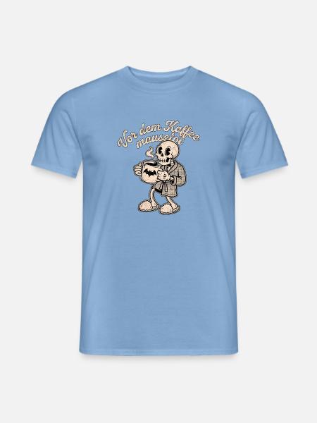 Halloween Kaffee Skelett - Männer T-Shirt - Carolina Blue