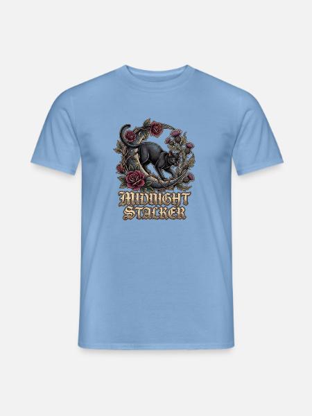 Halloween Schwarze Katze - Männer T-Shirt - Carolina Blue