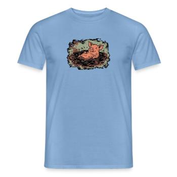 Schwein im Schlamm Landwirt - Männer T-Shirt - Carolina Blue - Vorne - AI Model Male 178 light (178cm)