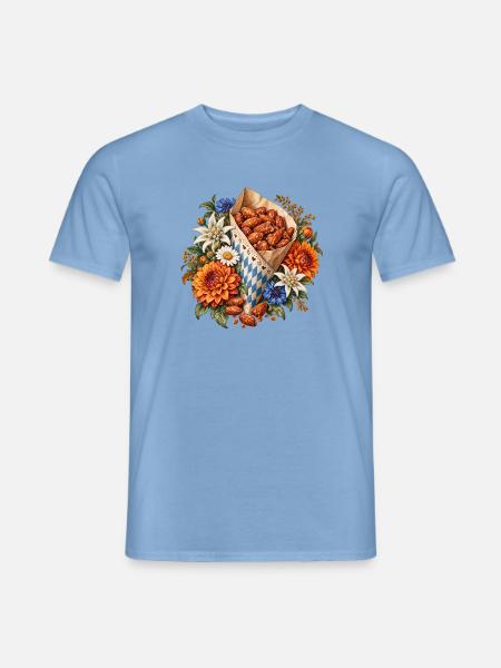 Gebrannte Mandeln mit Edelweiß & Blumen - Männer T-Shirt - Carolina Blue