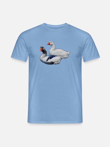 Gänseduo Grafik auf Textilien - Männer T-Shirt - Carolina Blue