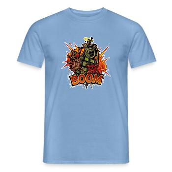 Boom Handgranate – Cooles Comic Grafitti Design - Männer T-Shirt - Carolina Blue - Vorne - AI Model Male 178 light (178cm)