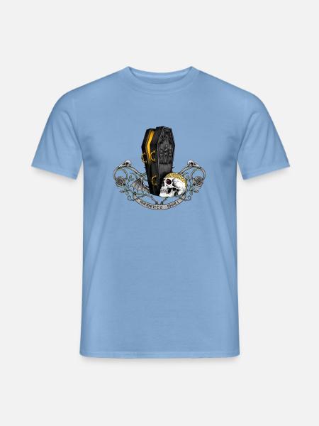 Memento Mori Sargskull Gothic - Männer T-Shirt - Carolina Blue
