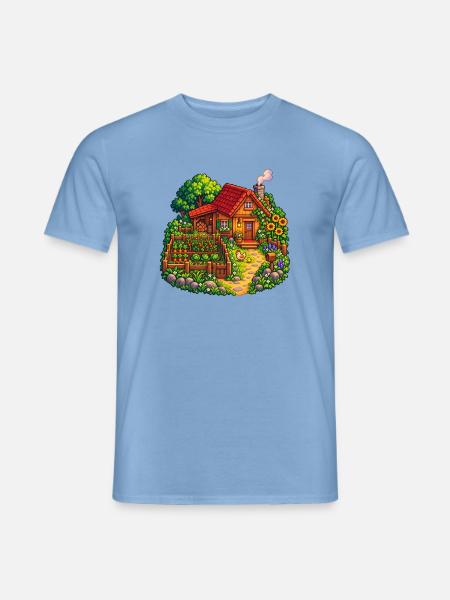 Häuschen im Gartenparadies - Männer T-Shirt - Carolina Blue