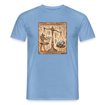 Data Scientist wiegt die Festplatte - Männer T-Shirt - Carolina Blue - Vorne - AI Model Male 178 light (178cm)