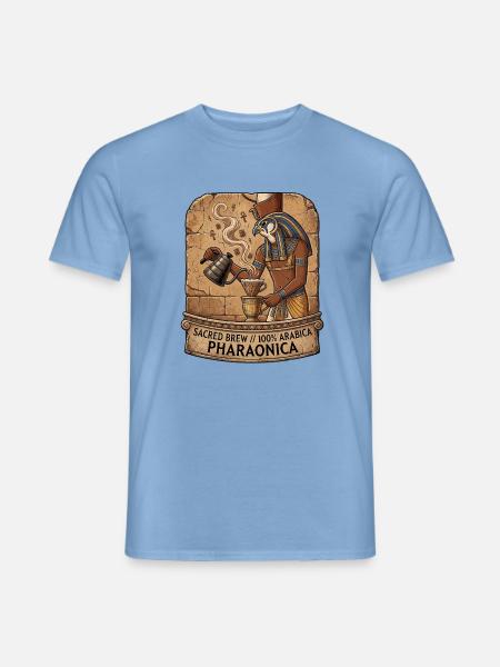 Pharao Kaffee Lebenselixier - Männer T-Shirt - Carolina Blue