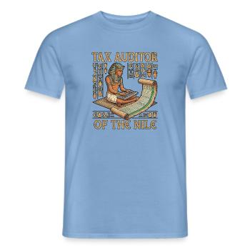 Pharao Buchhalter bilanziert Erntesteuern Excel - Männer T-Shirt - Carolina Blue - Vorne - AI Model Male 178 light (178cm)