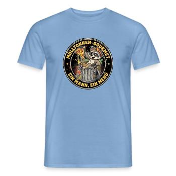 Gourmet Waschbär Müll - Männer T-Shirt - Carolina Blue - Vorne - AI Model Male 178 light (178cm)