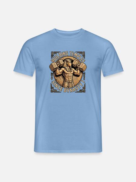 Fitness Trainer Pectoralis Pharao - Männer T-Shirt - Carolina Blue