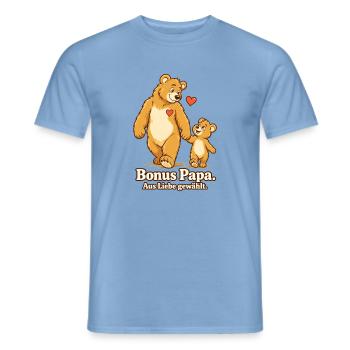 Bonus Papa Stiefvater Geschenk Aus Liebe gewählt - Männer T-Shirt - Carolina Blue - Vorne - AI Model Male 178 light (178cm)