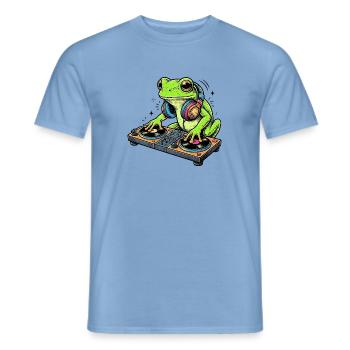 DJ Frosch - Männer T-Shirt - Carolina Blue - Vorne - AI Model Male 178 light (178cm)