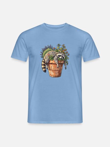 Siesta Waschbär - Männer T-Shirt - Carolina Blue