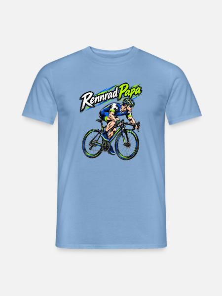 Rennrad Papa – Neon Sprint Illustration - Männer T-Shirt - Carolina Blue
