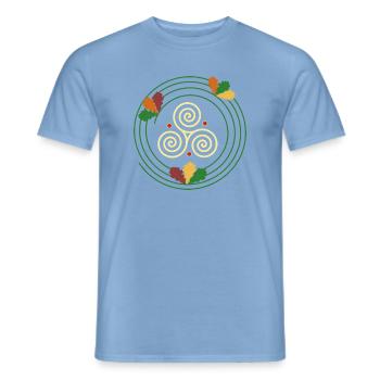 Triskel - Der ewige Kreislauf - Männer T-Shirt - Carolina Blue - Vorne - AI Model Male 178 light (178cm)