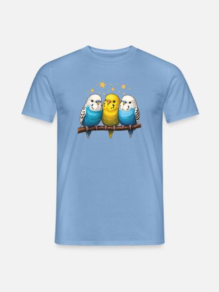 Wellensittiche Sterne - Männer T-Shirt - Carolina Blue