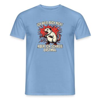 Schrei Ratte - Männer T-Shirt - Carolina Blue - Vorne - AI Model Male 178 light (178cm)