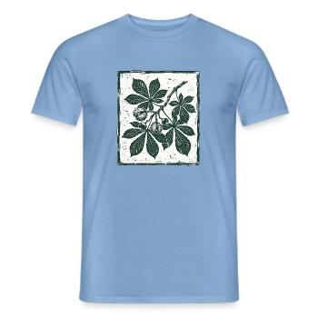 Kastanien Blatt Herbst - Männer T-Shirt - Carolina Blue - Vorne - AI Model Male 178 light (178cm)