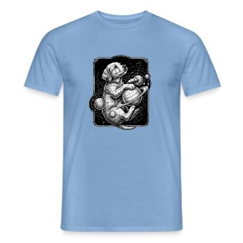 Hunde Kosmos - Männer T-Shirt - Carolina Blue - Vorne - AI Model Male 178 light (178cm)