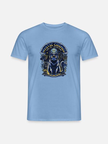 Mystic Cat - Männer T-Shirt - Carolina Blue