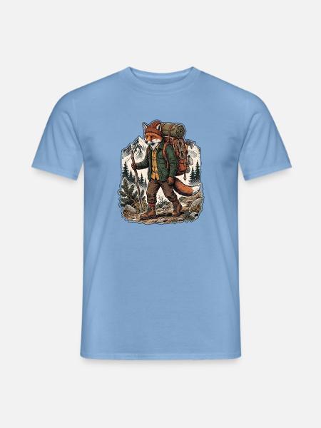 Wander Fuchs - Männer T-Shirt - Carolina Blue