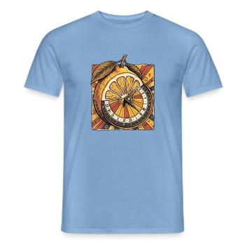 Zitrone Uhr - Männer T-Shirt - Carolina Blue - Vorne - AI Model Male 178 light (178cm)