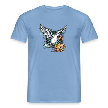 Fischbrötchen Möwe - Männer T-Shirt - Carolina Blue - Vorne - AI Model Male 178 light (178cm)