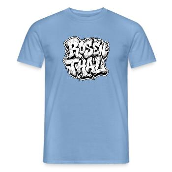 Rosenthal Berlin Graffiti - Männer T-Shirt - Carolina Blue - Vorne - AI Model Male 178 light (178cm)
