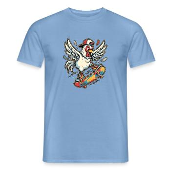 Skater Chicken - Männer T-Shirt - Carolina Blue - Vorne - AI Model Male 178 light (178cm)