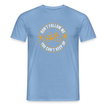 E-Bike EBike E Bike - Männer T-Shirt - Carolina Blue - Vorne - AI Model Male 178 light (178cm)